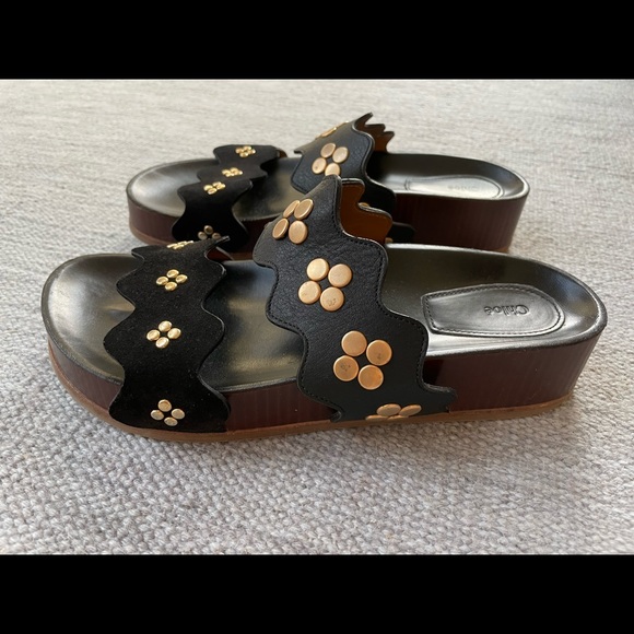 CHLOE LAUREN STUDDED PLATFORM SANDAL 38/ 8 - Picture 7 of 9